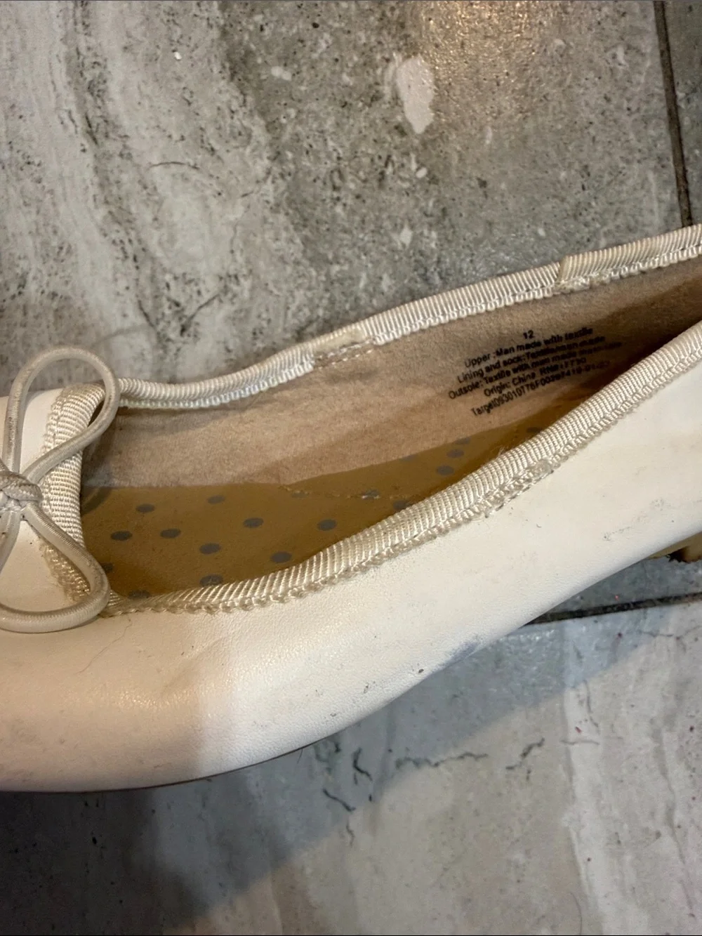 Cat & Jack Cream Bow Ballet Flats